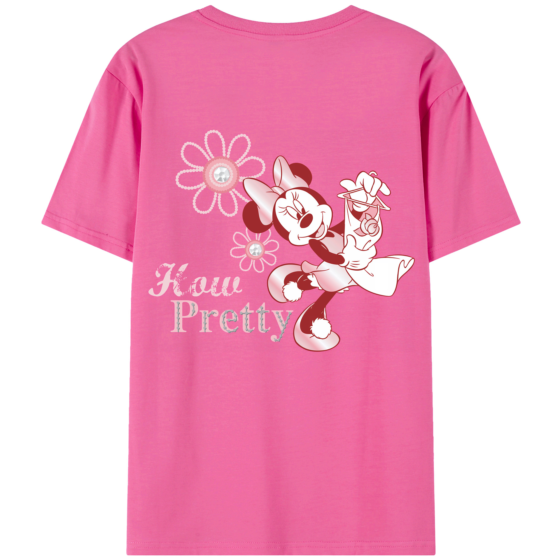 （画像用） ミッキーマウス Mickey Mouse レディース半袖Tシャツ(バックプリント)